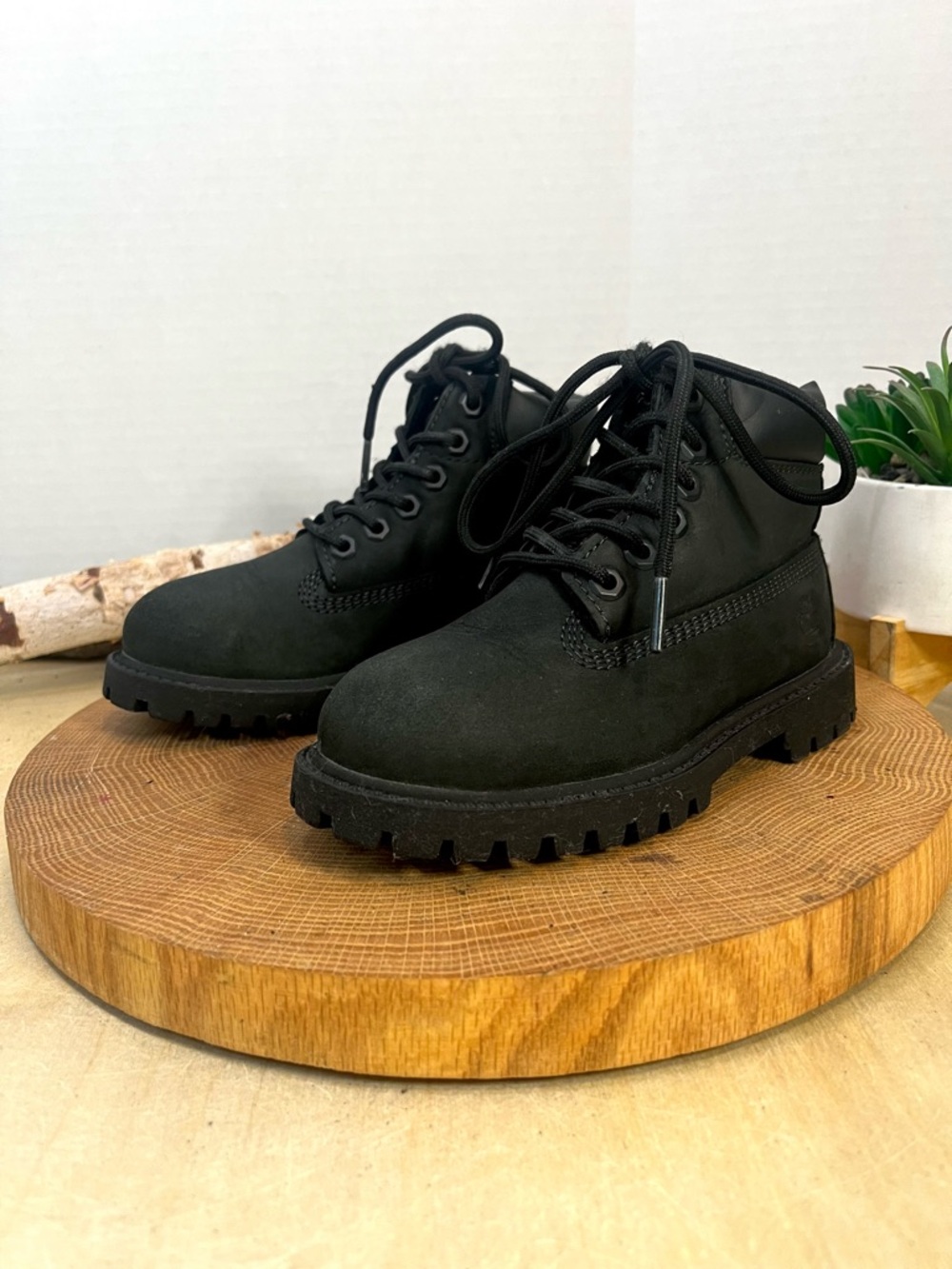 Timberland Kids 6-Inch Premium Waterproof Boots Black Nubuck Toddler Size 10M